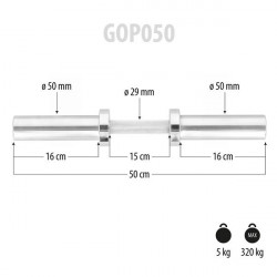 Gop050 (+Zaciski) Gryf Krótki Olimpijski 5Kg 50Cm Hms