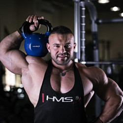 Knv10 Blue Kettlebell Żeliwny Pokryty Winylem Hms