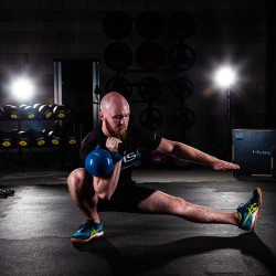 Knv10 Blue Kettlebell Żeliwny Pokryty Winylem Hms